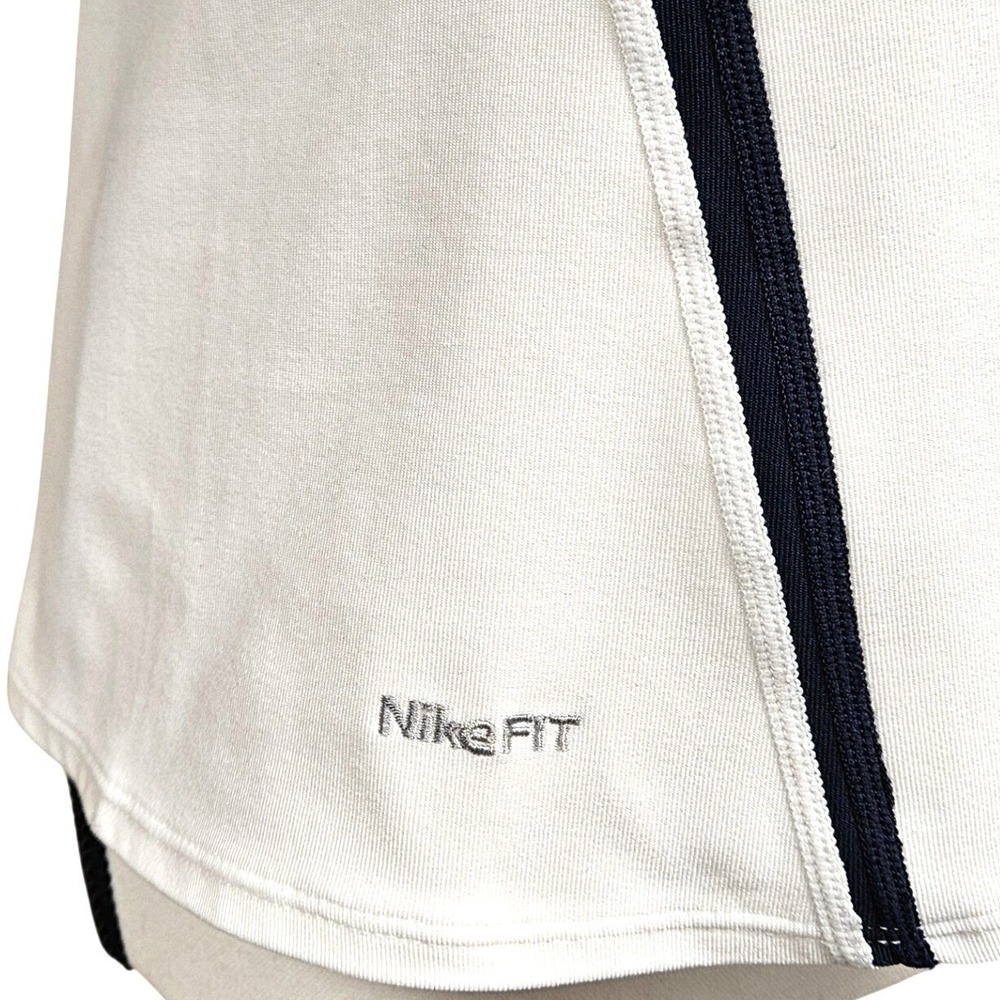 Nike Dri-FIT Racerback Tank Top Large White Black Piping Built-in Shelf Bra Gym - Picture 5 of 9
